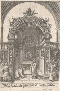 Altar mit Christus und der Ehebrecherin, mit Funck- Nummer 44 (vom Bearbeiter vergebener Titel) von Hopfer, Daniel