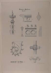 Kopie dekorativer Details einer gotischen Reliquienmonstranz aus dem Domschatz zu Mainz von Franz Neumann (vom Bearbeiter vergebener Titel) von Neumann, Franz