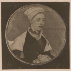 Fotografie einer Porträtmalerei der Herzogin von Norfolk, von Hans Holbein dem Jüngeren (vom Bearbeiter vergebener Titel) von Anonym
