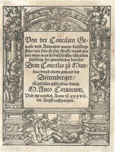 Titeleinfassung, unten Priamus und Thisbe, auf den Seiten Herkules mit dem nemaeischen Löwen und Herkules und Antaeus, angewandt 1537 (vom Bearbeiter vergebener Titel) von Anonym