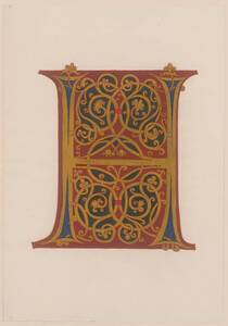 Kopie der Initiale H in Farbe nach einem romanischen Original der Admonter Stiftsbibliothek von P. Findeys (vom Bearbeiter vergebener Titel) von Findeys, P.