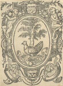 Signet des Arnold Birckmann, das Birkhuhn in einer reichen Kartusche mit dem Kölner Wappen, von Anton Woensam von Worms (vom Bearbeiter vergebener Titel) von Anonym