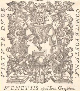 Signet des Joh. Gryphius (Greif), der Greif mit dem Ballen in reicher Kartusche (vom Bearbeiter vergebener Titel) von Anonym