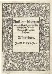 Titeleinfassung mit Blumen sammelnden Kindern, angewandt Wittenberg 1530 (vom Bearbeiter vergebener Titel) von Anonym