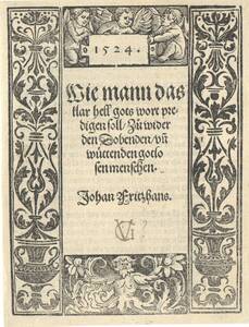 Titeleinfassung, die Seitenleisten mit schwarzen Pilasterornamenten, angewandt 1524 (vom Bearbeiter vergebener Titel) von Anonym
