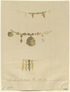 Kopie dreier goldener Halsketten aus Pompeji im Museo Archeologico Nazionale zu Napoli von Heinrich Kautsch (vom Bearbeiter vergebener Titel) von Kautsch, Heinrich