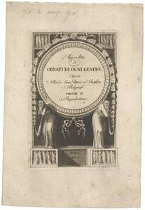 Titelblatt des 2. Teils der Folge „Ornati di ogni genere“ (vom Bearbeiter vergebener Titel) von Santi, Ciro