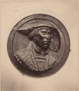 Fotografie einer Medaille mit dem Porträt von Hans Holbein d. J. (vom Bearbeiter vergebener Titel) von Anonym