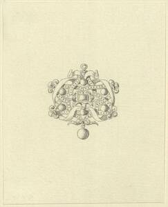 Kopie eines Goldanhängers mit sechs Perlen und einem Pendeloque (vom Bearbeiter vergebener Titel) von Anonym