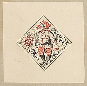 Briefbogen-Dekoration mit humoristischen Figuren - Postmann von Ströhl, Hugo Gerard