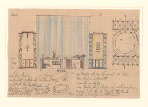 Entwurf zur Ausstattung des Innenraums für die Gewerbeausstellung München (deskriptiver Titel) von Peche, Dagobert