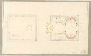 Grundriß und Meublierungsplan für ein Gartengebäude (vom Bearbeiter vergebener Titel) von Danhauser, Joseph Ulrich