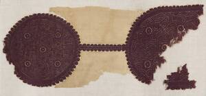 Behang oder Decke mit rundem Zierstück (Orbiculus) und einem ovalen Zierstück; Flechtbanddekor (deskriptiver Titel) von Anonym